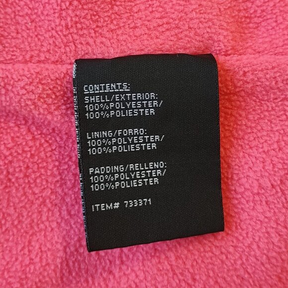 Girls 4T London Fog Hooded Jacket Coat Fleece Lined Pockets Purple & Pink Hearts - Picture 9 of 10